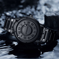 BINBOND 234 Nuevo Reloj de Hombre con Concepto de Tendencia y Personalidad, Creativo con Puntero Deslizante y Fuerza Magnética, Resistente al Agua