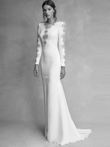OUDINA Listo Envío Rhinestone Elegante Cena Con Cuentas Diamante Abertura frontal Cola Vestidos de noche para mujer - Product Image 6