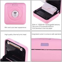 Printer Gambar BT Nirkabel Printer Termal Tinta Tanpa Kabel Printer Mini Mini Printer Saku Mobile