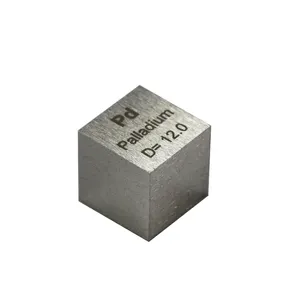 고순도 99.99% 팔라듐 Pd 금속 주물/큐브 주기율표 요소 큐브