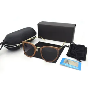 New italy design hot brand custom full frame wooden sunglasses with bamboo case