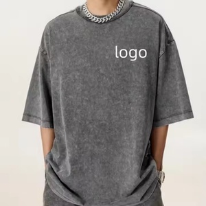 เสื้อยืดโอเวอร์ไซส์ผ้าฝ้ายวินเทจ 100% ซักแล้ว พิมพ์ลายได้ตามต้องการ เสื้อยืดเนื้อหนา สำหรับผู้ชาย เสื้อยืดเปล่าเรียบๆ สำหรับผู้ชาย - Product Image 1