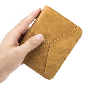 Tarjetero minimalista delgado de cuero genuino, billetera plegable para tarjeta SIM, múltiples ranuras para tarjetas, billetera de cuero para tarjetas, billetera delgada hecha a mano - Product Image 2