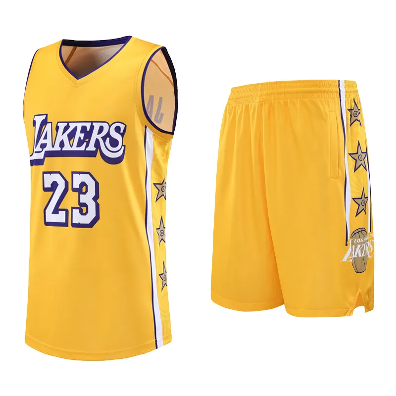 Uniforme de basket-ball personnalisé, bleu et jaune, issu de l'usine, nouvelle collection