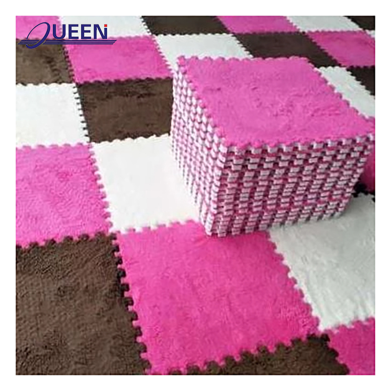 Linyiqueen Factory Direct Supply Tapijt Vloer Puzzel Waterdicht Shaggy Pluizige Zachte Tapijt Pluche Foam Puzzel Tapijt Tapijt Mat