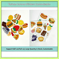 Honli 54 autocollants en PVC découpés à la forme, imperméables, à motifs de dessins animés mignons et personnalisés, sur rouleau, pour ordinateur portable, bouteille d'eau, scrapbooking, cadeau