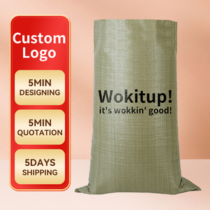 Sacs tissés en PP vert RUIQI, imprimés sur mesure, robustes, pour le stockage industriel <span class=keywords><strong>de</strong></span> céréales, <span class=keywords><strong>de</strong></span> sable et <span class=keywords><strong>de</strong></span> ciment, emballage en gros, sacs tissés BSCI - Product Image 1
