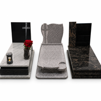 Pierre tombale en granit naturel de style européen Luca Custom avec plaque complète, ensemble de monuments funéraires pour cimetière