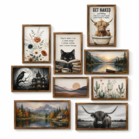 Cadre photo mural en bois massif naturel, style rustique classique, idéal pour la décoration de salon et d'hôtel, vente chaude, OEM ODM