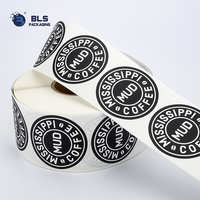 Autocollants personnalisés en gros avec logo, étiquettes adhésives rondes en rouleau pour l'emballage du café, l'étiquetage des produits alimentaires et des boissons