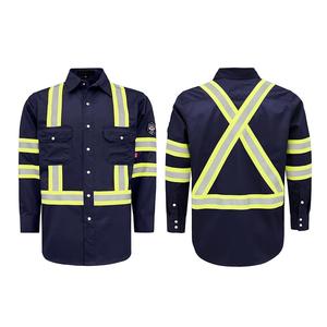 Chemises FR pour hommes 7.5oz Vêtements réfléchissants ignifuges haute visibilité pour la sécurité de l'industrie pétrolière et gazière - Product Image 1