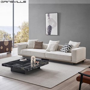 Foshan ultimi disegni moderni popolari soggiorno Base in metallo tessuto bianco divano divano velluto Lobby divani curvi - Product Image 4