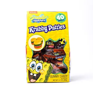 Großhandel Custom SpongeBob Schwammkopf Krabby Paste tchen Hamburger Soft Gummy Candy