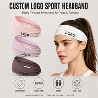 Bandeau de sport en gros avec logo personnalisé, antidérapant, absorbant la transpiration, large, pour l'entraînement, en silicone, OEM ODM