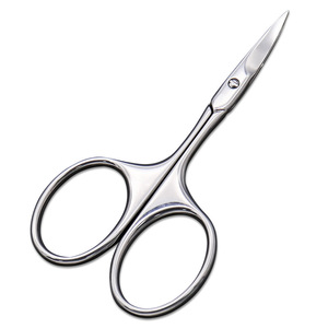Yangjiang Stainless Steel Curved Eyebrow Scissors Blunt Tip All Steel Nose Hair Trimming Makeup Tool - Product Image 3