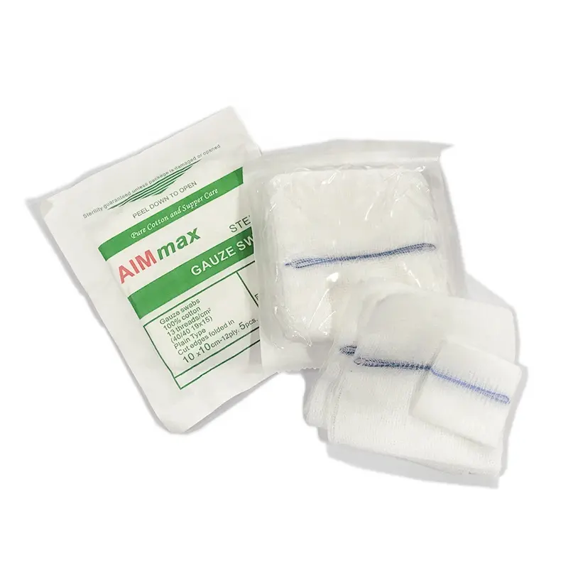 Materiali di consumo ospedalieri per uso medico tamponi di garza in materiale di cotone a 4 strati a 6 strati a 8 strati