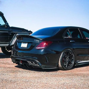 Parachoques trasero de coche de fibra de carbono más vendido de 2015 + para Mercedes Benz Clase C W205 C63 modelo Imp modificado con labio trasero iluminado - Product Image 5