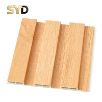 Panneau mural WPC 3D à grain de bois, panneau mural composite en bois plastique pour intérieur