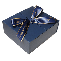 Caja de regalo plegable de doble puerta personalizable Diseño de cinta de lujo Carpetas de papel Premium para almacenamiento de joyas Presentación de regalos