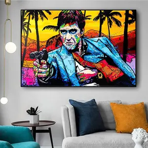 Woonkamer Decor Tony Montana Abstract Portret Straat Graffiti Posters En Prints Kunst Levert Schilderen Canvas