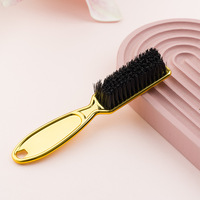 Brosse de nettoyage dorée pour tondeuse de barbier, lame, tondeuse, pour effets dégradés, et dépoussiéreur de cou pour manucure et salon