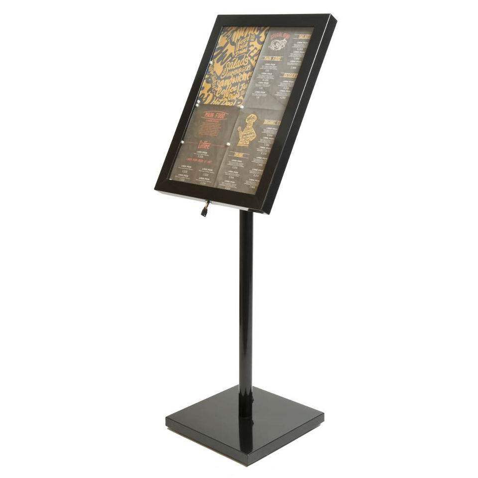 A4 Modern Illuminated Metal Floor Stand Restaurant Menu Holder Info ...