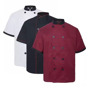 Uniforme de Chef de 100% poliéster barato para restaurante y bar unisex, abrigo de Chef, chaqueta de Chef Maestro de cocina para hombres y mujeres - Product Image 3