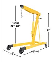 Mini-grue pliable hydraulique 2T 3T pour levage de moteurs, grue de levage robuste pour véhicules lourds