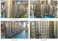 Équipement de vinerie en acier inoxydable 3000l 5000l 10000L, machines, cuves de fermentation du vin, chemise de refroidissement
