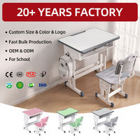 Bureau pour enfants Bright Rice White avec chaise et étagère blanche à hauteur réglable pour les devoirs et la salle d'étude