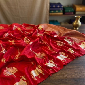 Heavy Glossy Heavy Banarasi Silk Ethnic Saree with Exclusive <b>Blouse</b> Party Wedding Festival wear Elegant Style Women Girl wear - Product Image 2