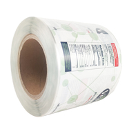 Impresión personalizada impermeable brillante adhesivo bebidas etiquetas agua etiqueta bebida botella etiqueta rollo adhesivo