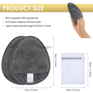 Lingettes nettoyantes douces en microfibre personnalisables avec logo, réutilisables, démaquillantes, lavables, pour bébés et le nettoyage du visage - Product Image 2