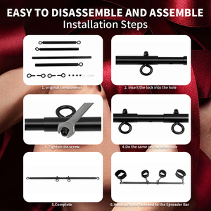 Spreader Bar Sex Toys with Wrist Ankle Neck <strong>Collar</strong> Restraint Kits Adjustable Handcuffs <strong>Collar</strong> Bondage Set <strong>BDSM</strong> for Adult Couple - Product Image 5
