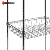Chariot réglable de rayonnage de panier de fil métallique de chrome de stockage à la maison de 4 couches avec des roues