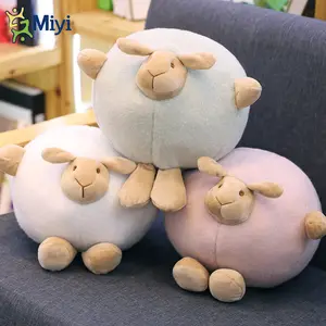 Ebay Shopify 15厘米圆形毛绒骆驼枕头毛绒绵羊可爱胖羊驼毛绒填充动物玩具
