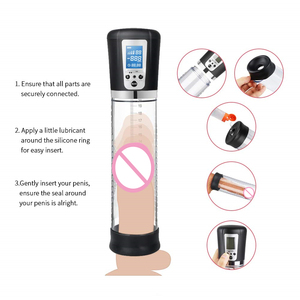 Bomba de vacío eléctrica recargable para pene con LCD, mejora masculina automática y producto sexual para agrandar - Product Image 4