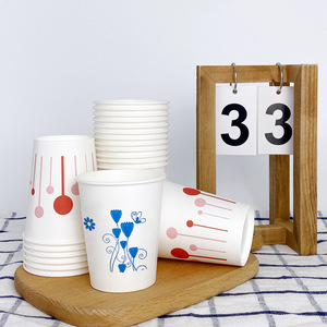 Gobelets en <span class=keywords><strong>carton</strong></span> jetables à paroi simple, extra-épais, robustes, motifs imprimés colorés, 200 ml, personnalisables en gros - Product Image 3