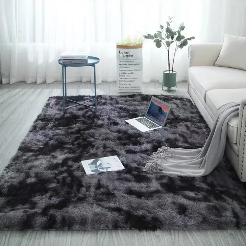 Whole Sale Fluffy Modern alfombra Home Anti-Slip Shaggy tapetes Custom Area Rug Bedroom Carpet For Sale
