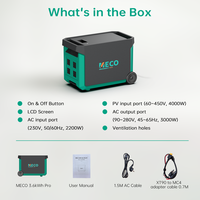 Centrale Électrique Portable MECO 3.6KWh Pro 3000W à Onde Sinusoïdale Pure avec Batterie LiFePO4, Générateur Solaire pour Charge de Panneaux Solaires Domestiques