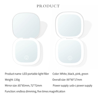 LED intelligente personnalisée miroir de courtoisie compact pour habillage et maquillage petits miroirs rectangle rond à main miroir de courtoisie avec lumières logo