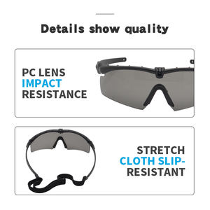 सामरिक रात दृष्टि चश्मा स्पष्ट ग्रेड सामरिक धूप का चश्मा शूटिंग खेल चश्मा - Product Image 5