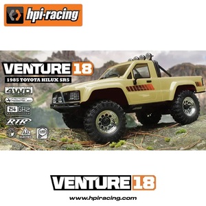 HPI 160803 Venture18 FLUX 1/18 4WD Borstelloze RC Crawler Gelicenseerde <span class=keywords><strong>Hilux</strong></span> SR5 2-versnellingsbak Metal Gear Waterdichte Truck RTR - Product Image 2