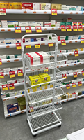 Étagère de rangement métallique roulante légère avec paniers en fil de fer, présentoir à fruits à 5 niveaux pour épicerie et cuisine, présentoir mobile