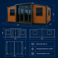 Villa mobile de luxe extensible à durabilité extrême, résistante aux intempéries, aux vents et aux tremblements de terre, idéale pour les projets mondiaux