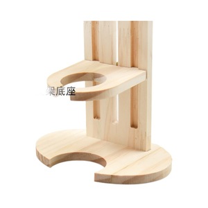 Solid Wood Water <b>Bottle</b> Stand <b>Bear</b> Design Adjustable Height Pet Drinkware Accessory - Product Image 4