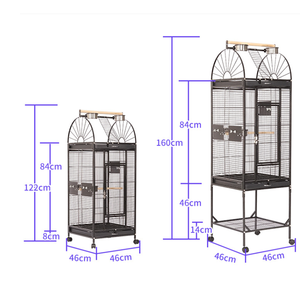 Grandes cages à oiseaux modernes de luxe pour perroquets, en acier et bois, structure stable et sécurisée pour animaux de compagnie - Product Image 1