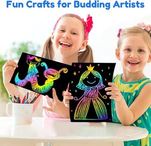 New Scratch Lưu Ý Pads Nghệ Thuật Máy Tính Xách Tay Cầu Vồng Scratch Giấy 4 Vẽ Giấy Nến Cho Trẻ Em Nghệ Thuật Và Thủ Công Mỹ Nghệ Hoàn Hảo Du Lịch Hoạt Động - Product Image 2