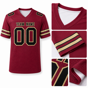Maillot de football américain personnalisé en mesh respirant pour homme, uniforme de football rétro avec impression par sublimation OEM - Product Image 3