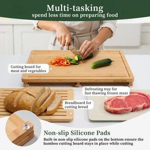Ensemble de planches à découper tout-en-un : tiroir de rangement, plateau de décongélation, multifonctionnel pour le <span class=keywords><strong>fromage</strong></span>, le pain, les produits de <span class=keywords><strong>charcuterie</strong></span> - Product Image 6